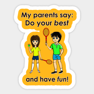 Anime Boy and Girl Tennis Have Fun Sticker